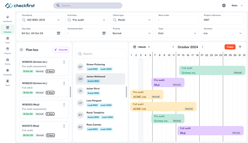 Checkfirst screenshot: ScheduleAI dashboard
