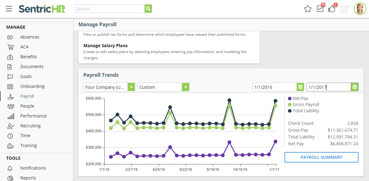 SentricHR Software - SentricHR payroll management