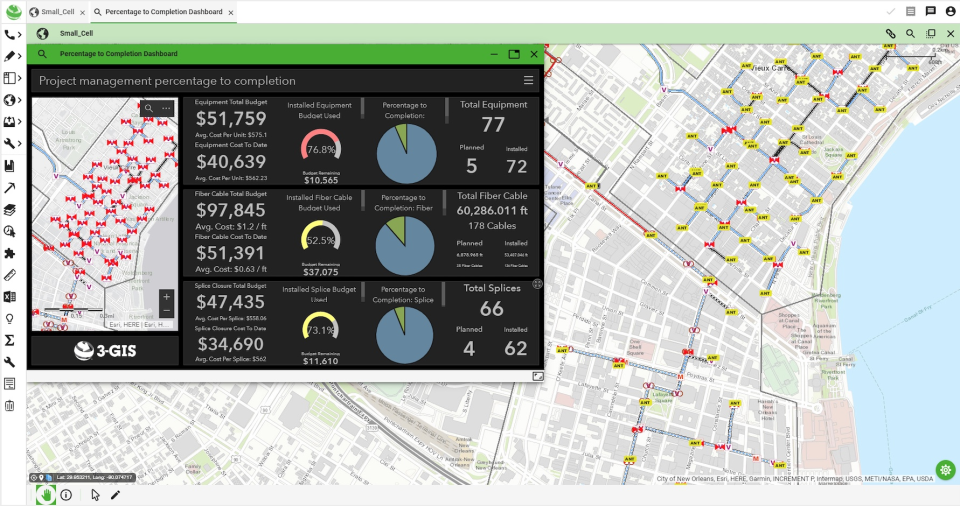 3-GIS Network Solutions Software - MyFrame feature in 3-GIS