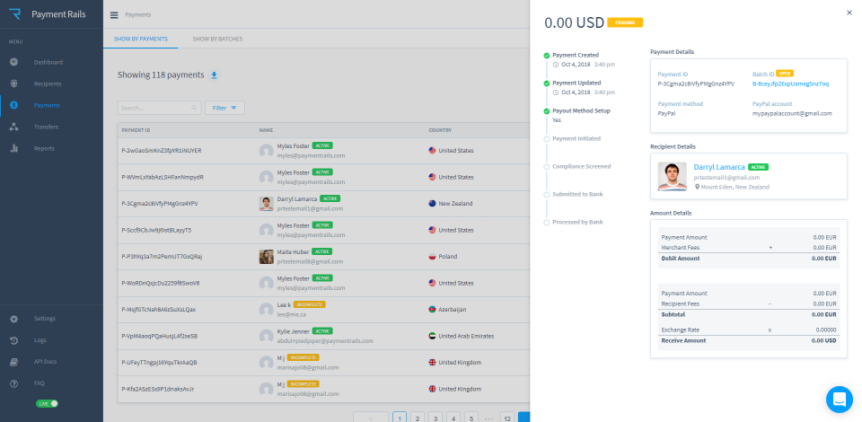 Payment details