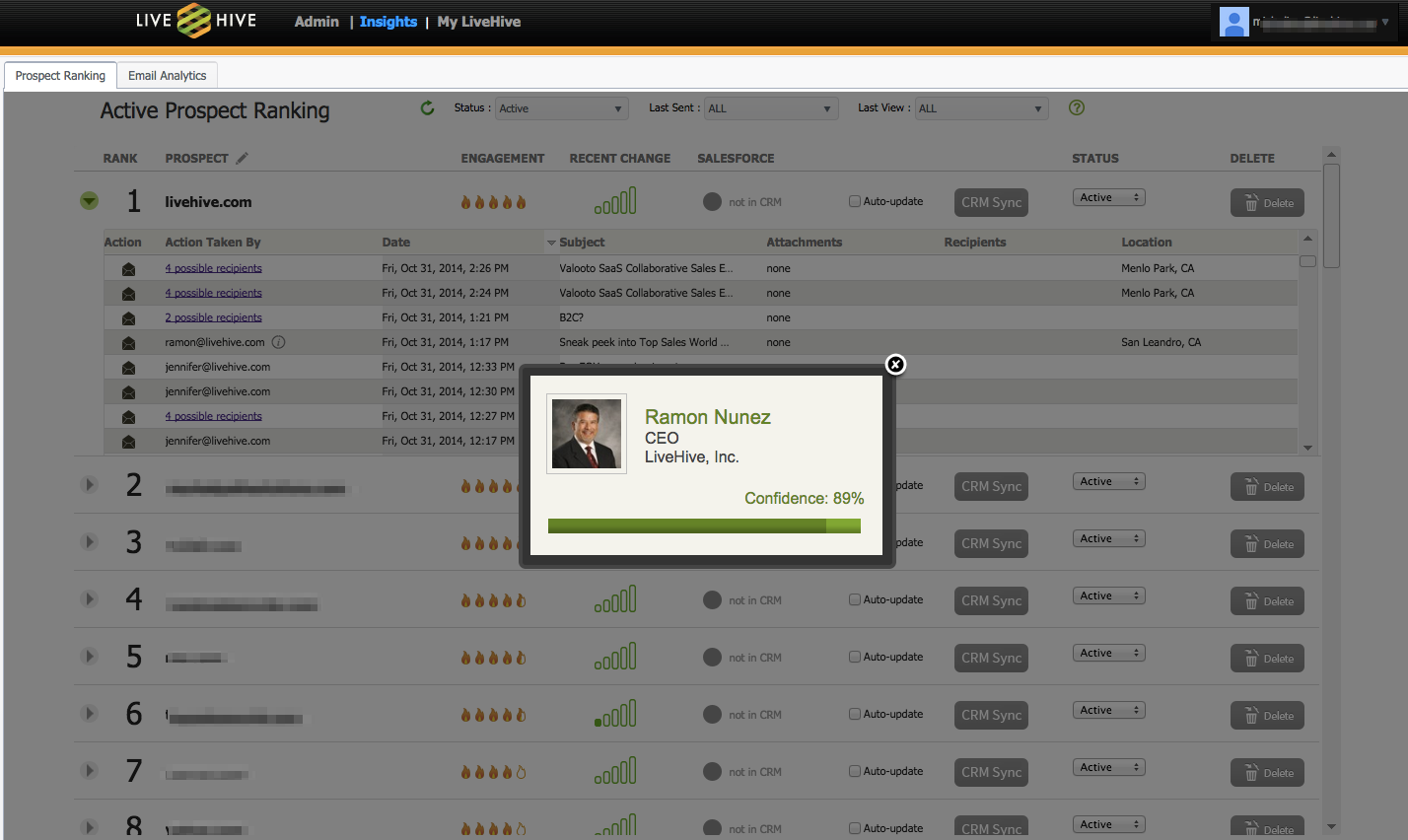 LiveHive Software - New profile info from document re-shares