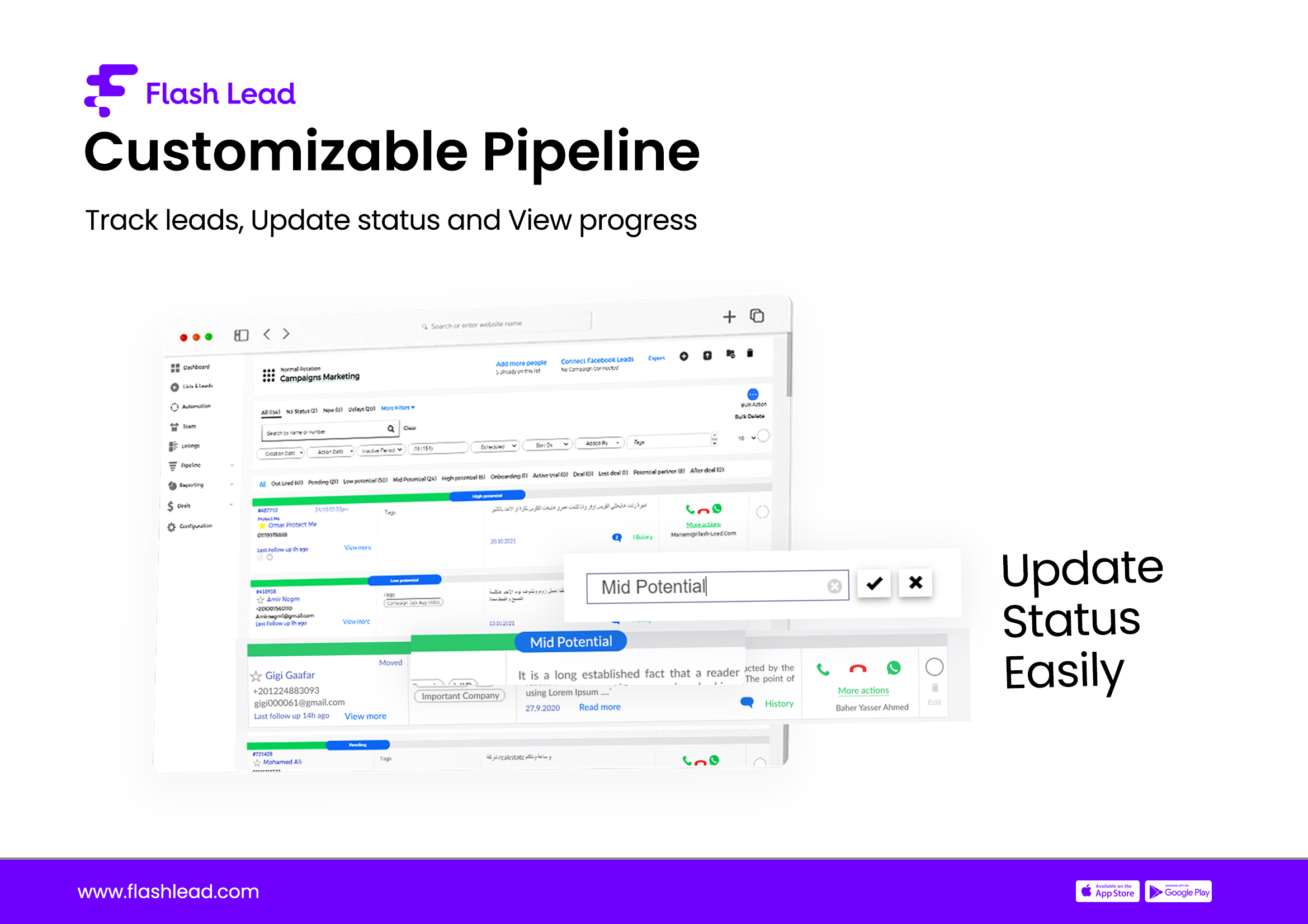 Customizable pipeline based on your client journey.