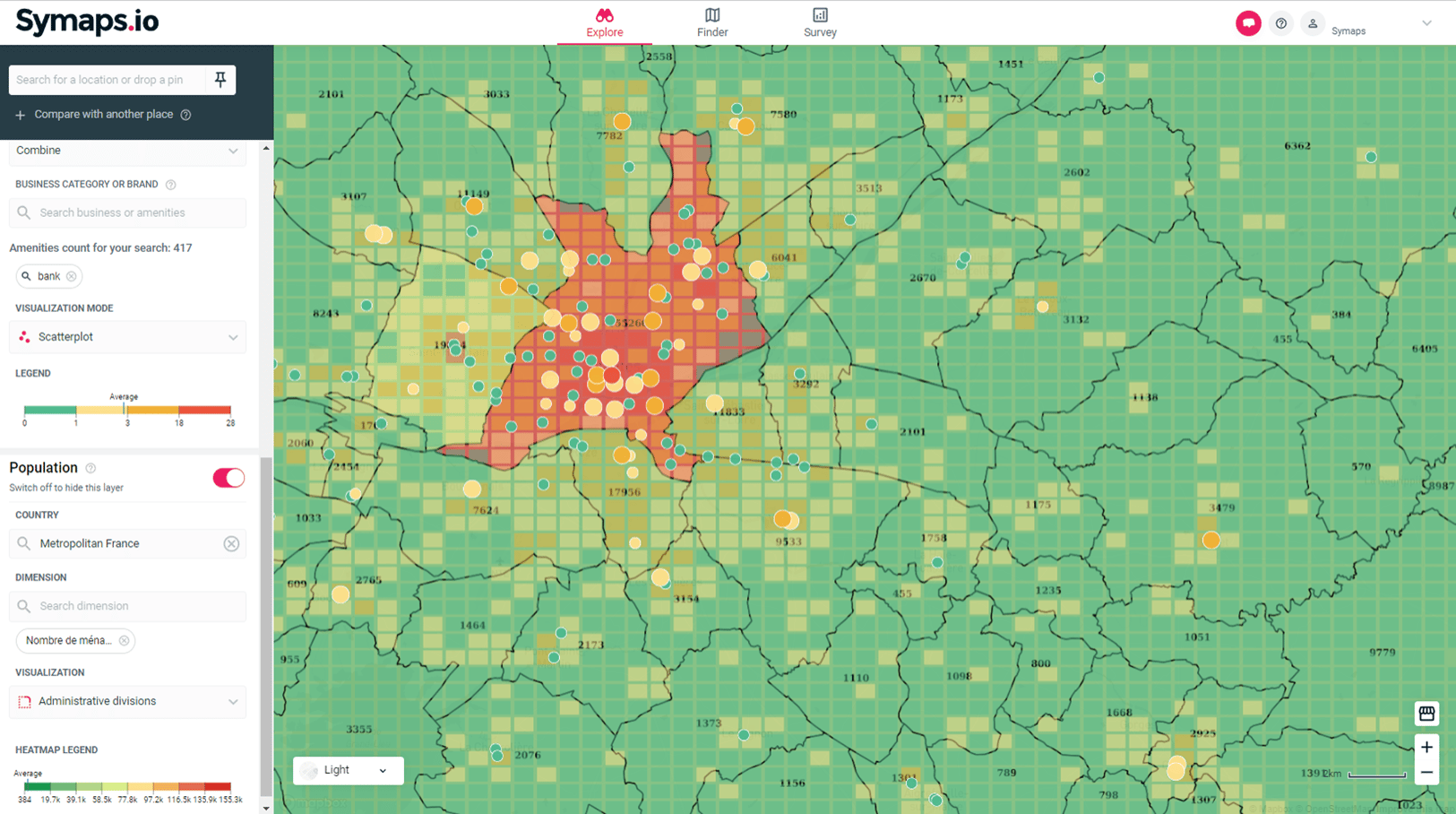 Analyse areas - Symaps location intelligence