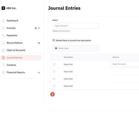 Subledger screenshot: Subledger journal entries 