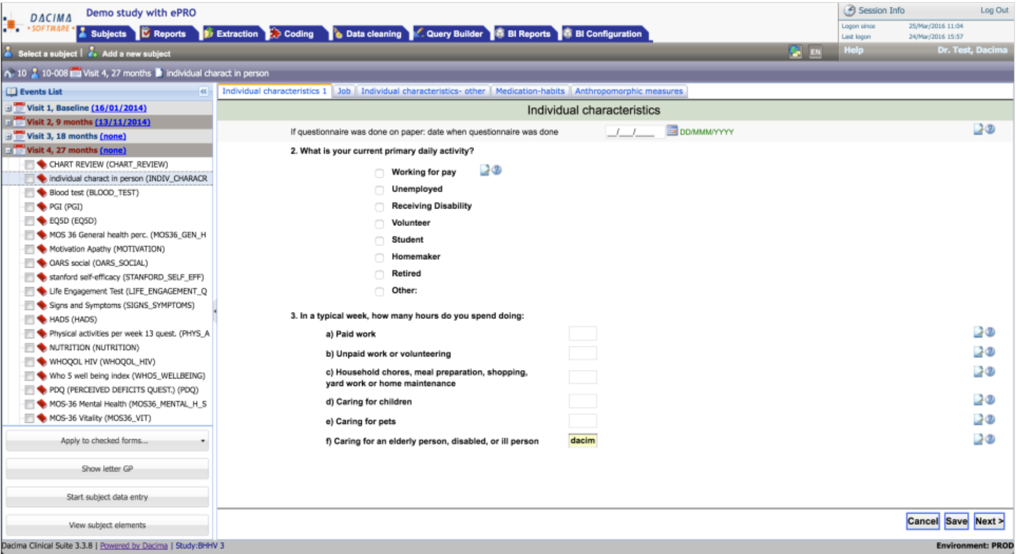 Dacima Clinical Suite Logiciel - 4