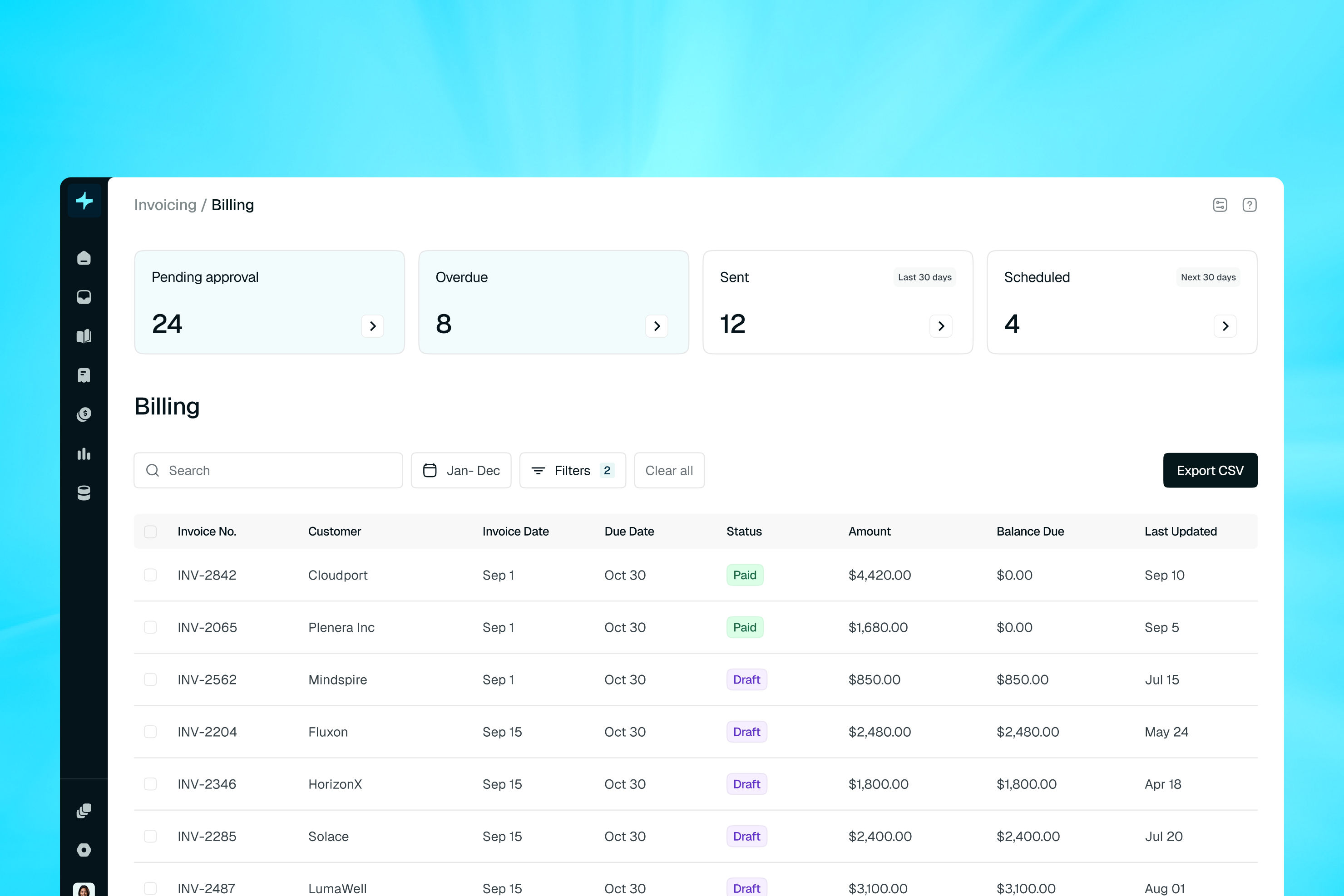 Tabs screenshot: Tabs invoicing