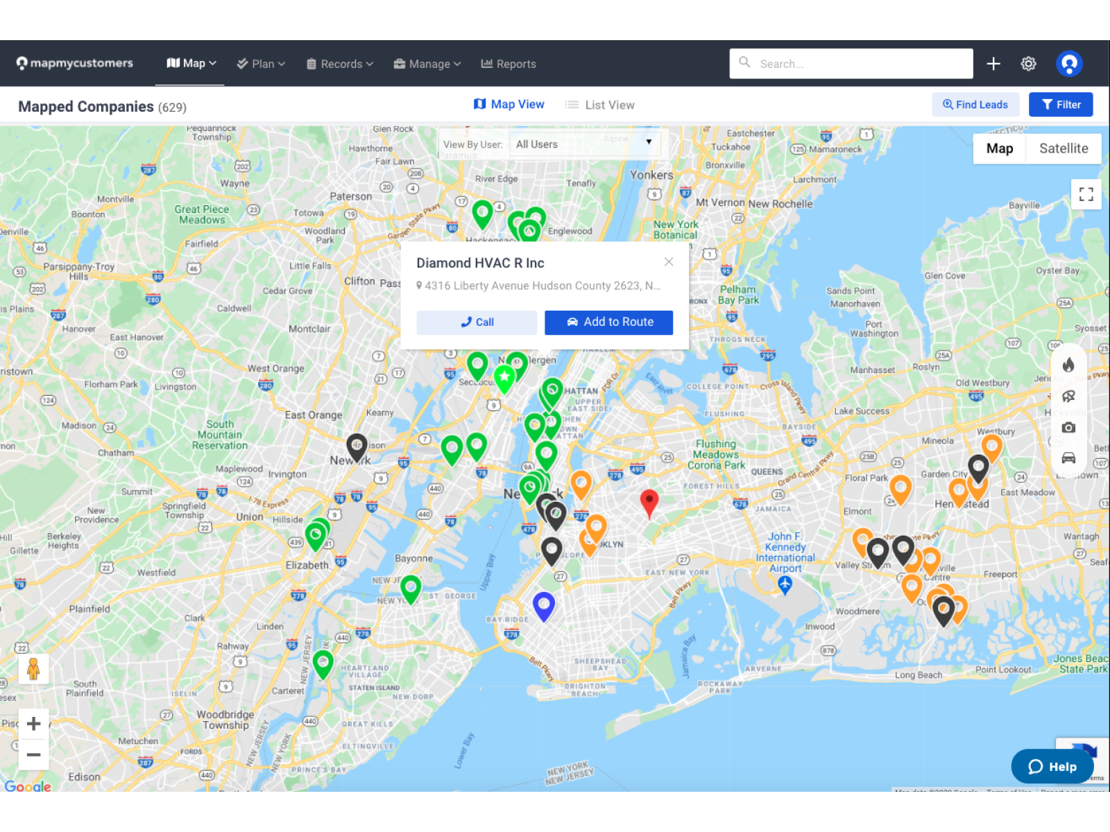Map My Customers screenshot: Map My Customers visual maps
