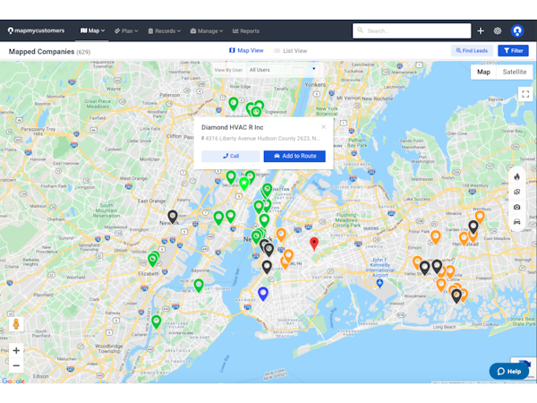 Map My Customers screenshot: Map My Customers visual maps