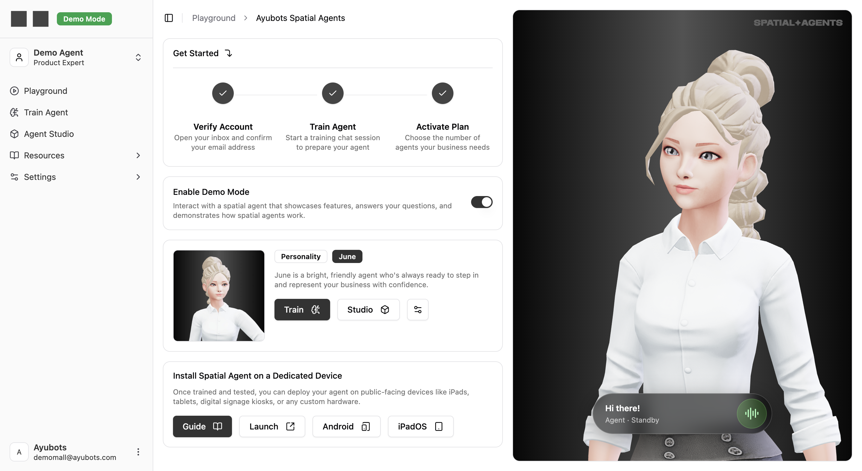Spatial Agents screenshot: Spatial Agents playground