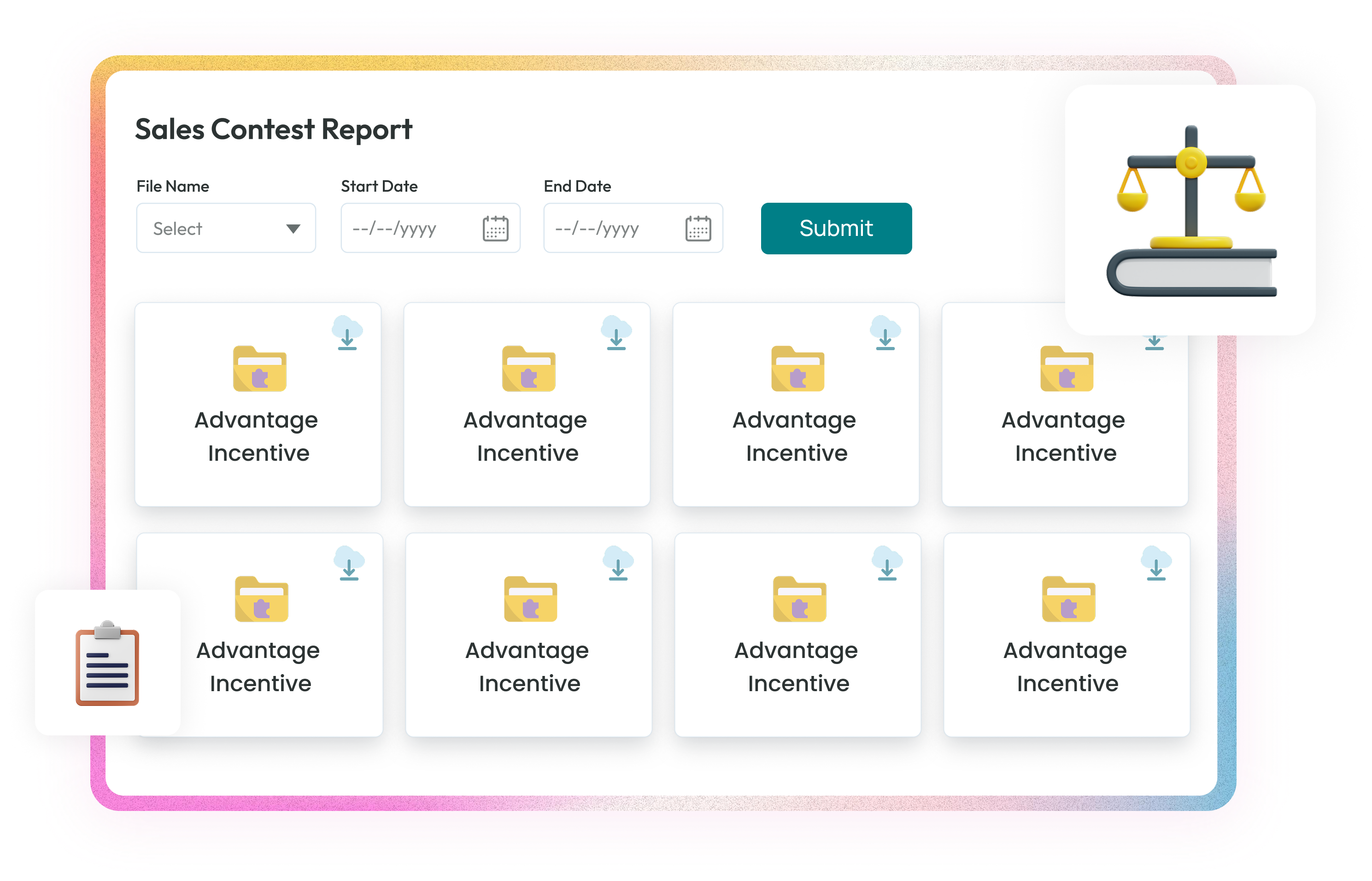 Advantage Incentive Automation screenshot: Advantage Incentive Automation sales contest report 