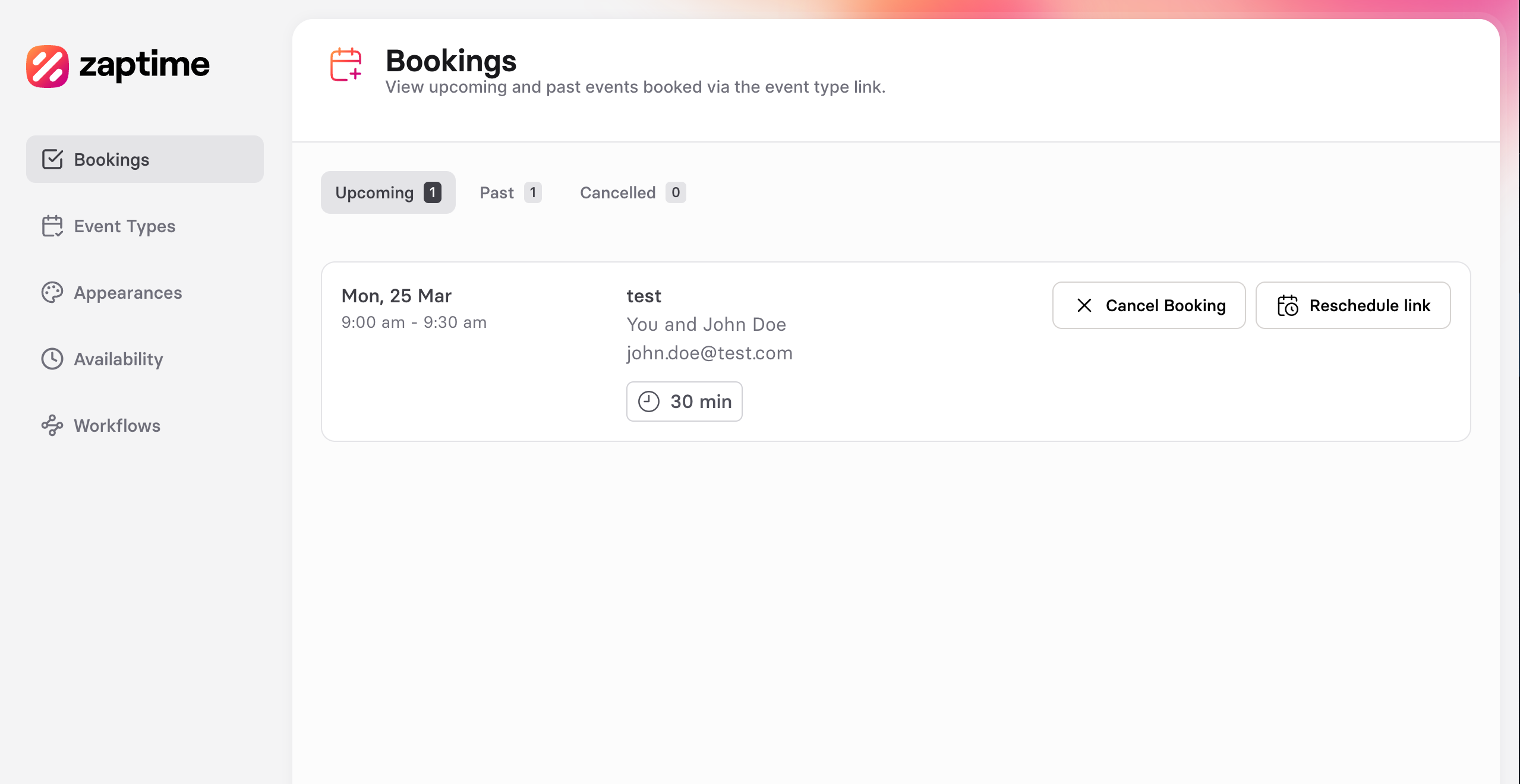 Manage incoming bookings, cancel or reschedule them easily.