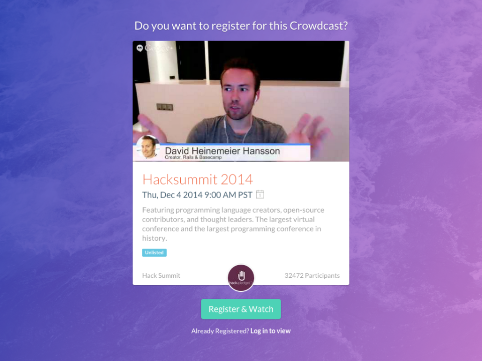 Crowdcast Software - Crowdcast registration