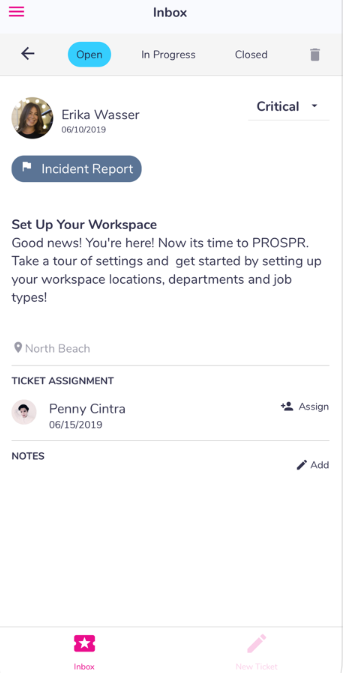 Prospr At Work incident report
