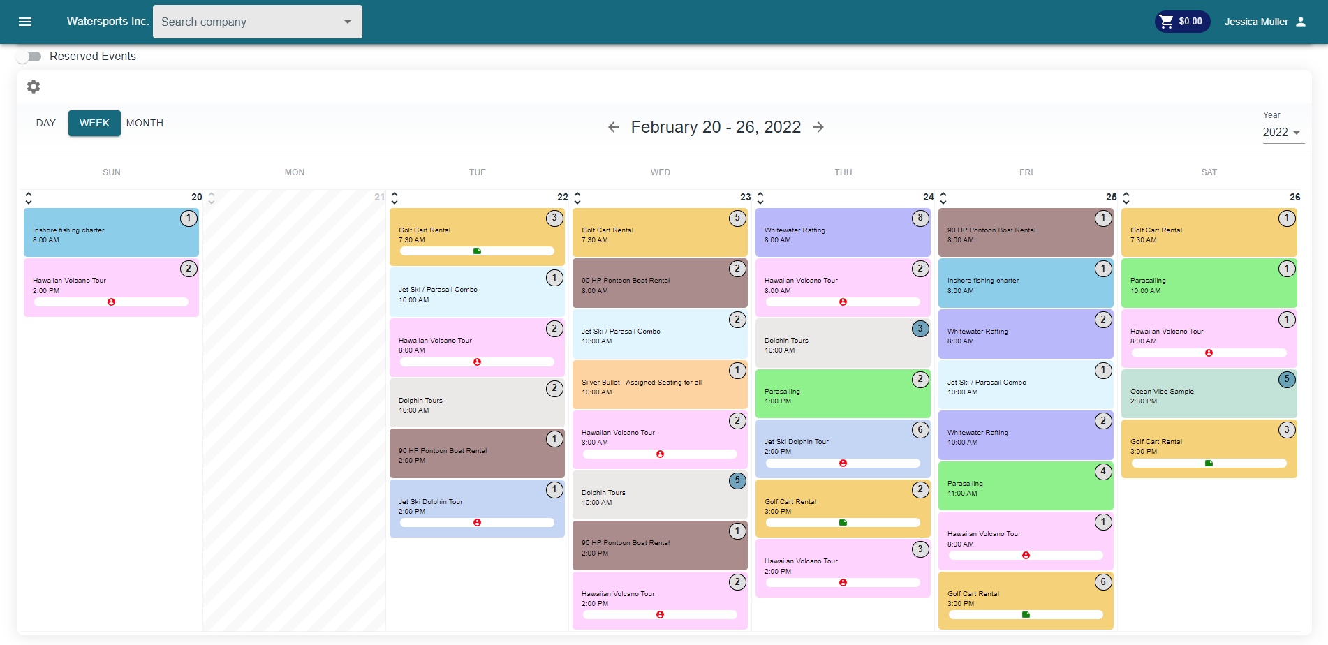 Back-end calendar view so you can better manage your business