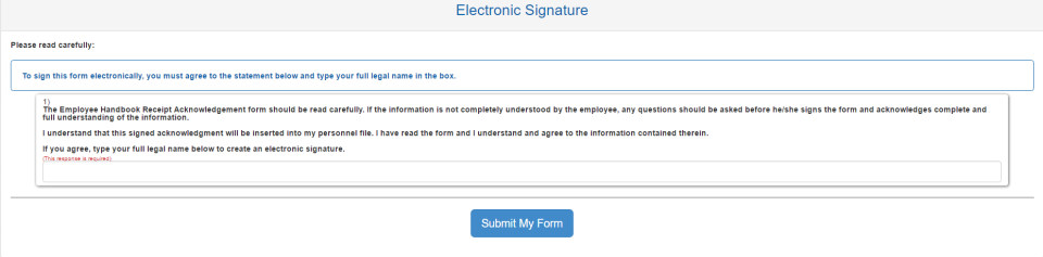 321Forms Software - Employee signatures can be captured electronically with 321Forms