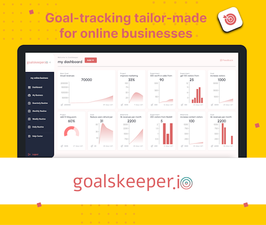 goalskeeper.io screenshot: goalskeeper.io dashboard