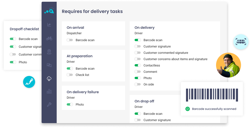 URBANTZ Software - Without coding configure your delivery flows and required your drivers or carriers to follow specific steps during the delivery process.