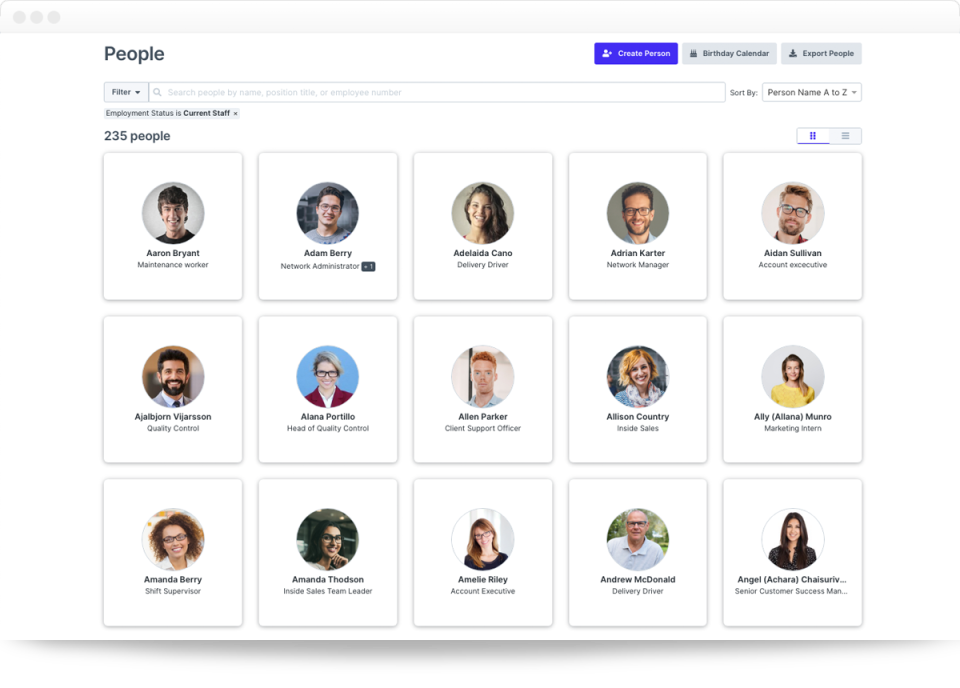 Quick search for people