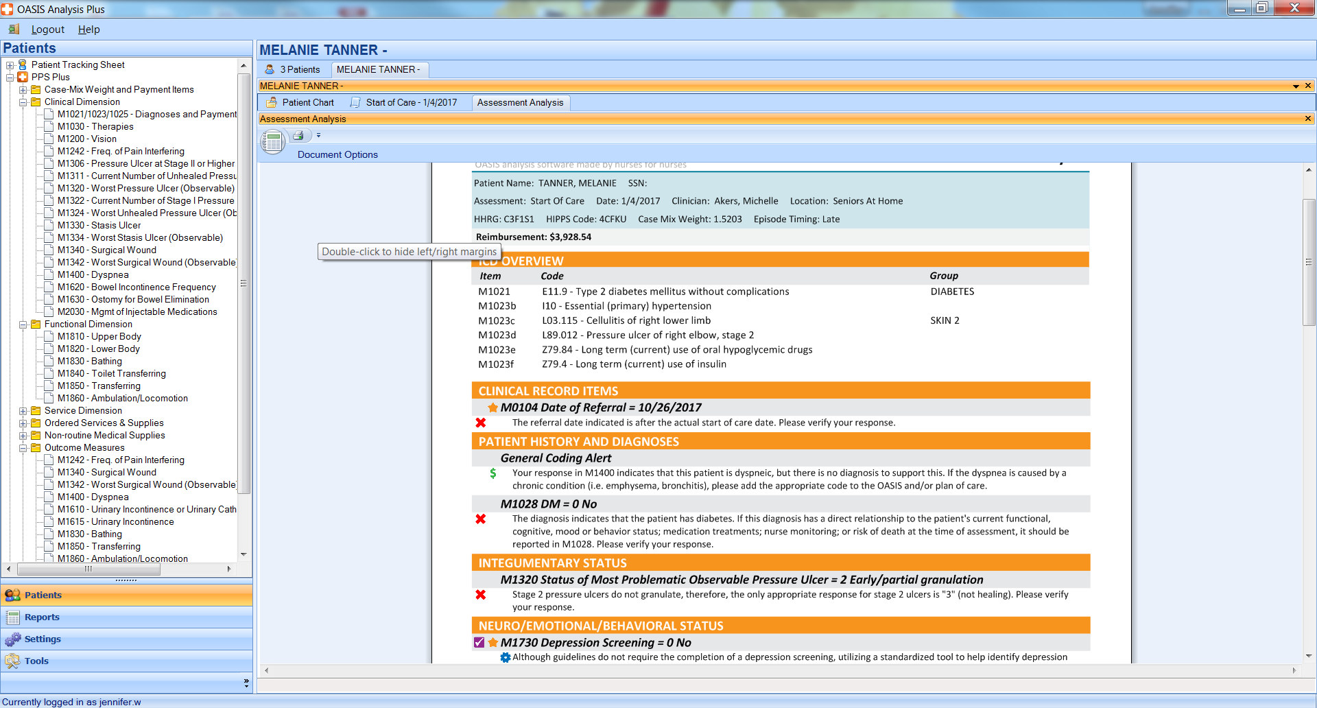 OASIS Analysis Plus Software - Assessment analysis