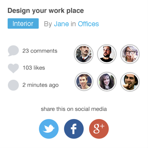 Articles can be liked, commented on, and shared on social media sites
