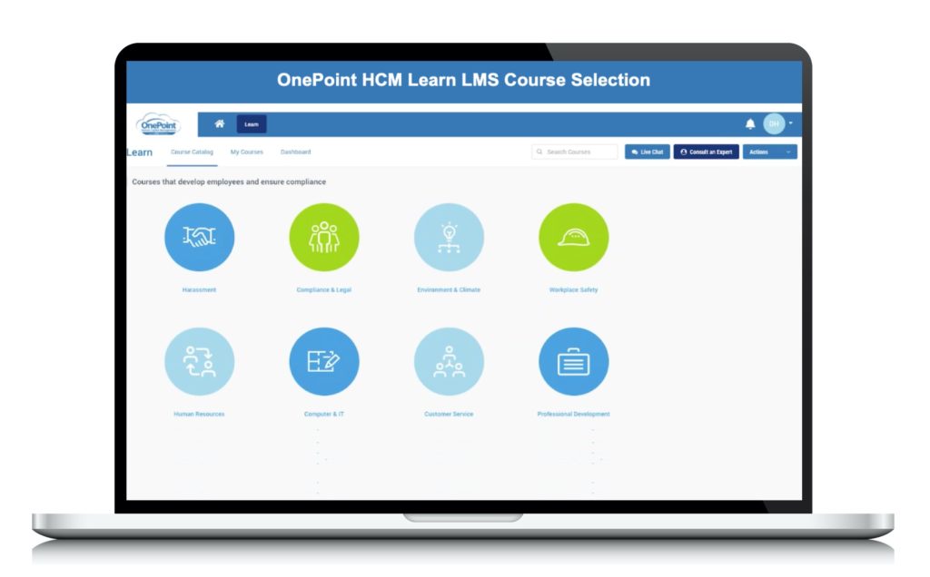 OnePoint Learn LMS screen