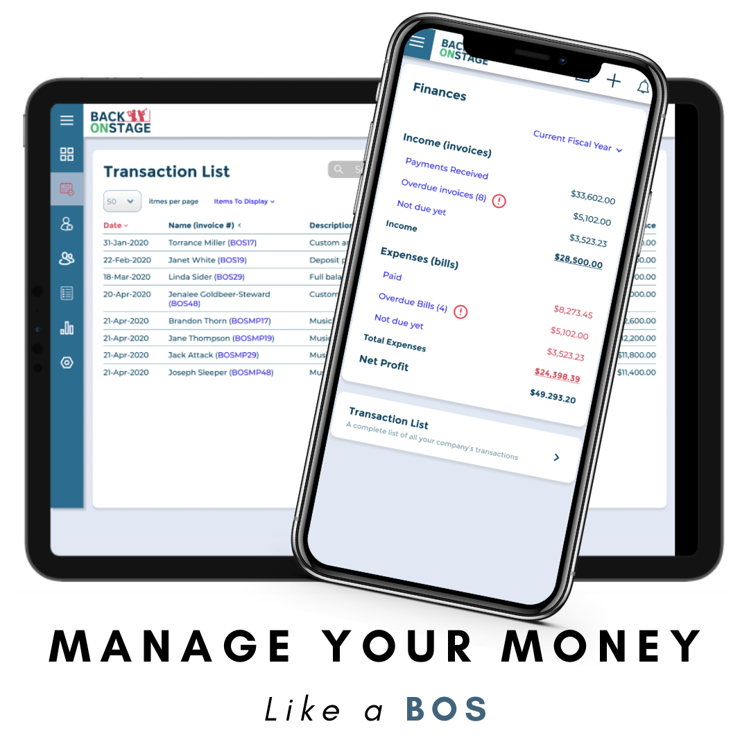 Back On Stage lets you track your entire company's financial status quickly and easily.