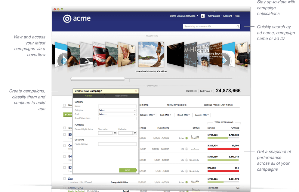 Celtra Software - Campaign management in Celtra
