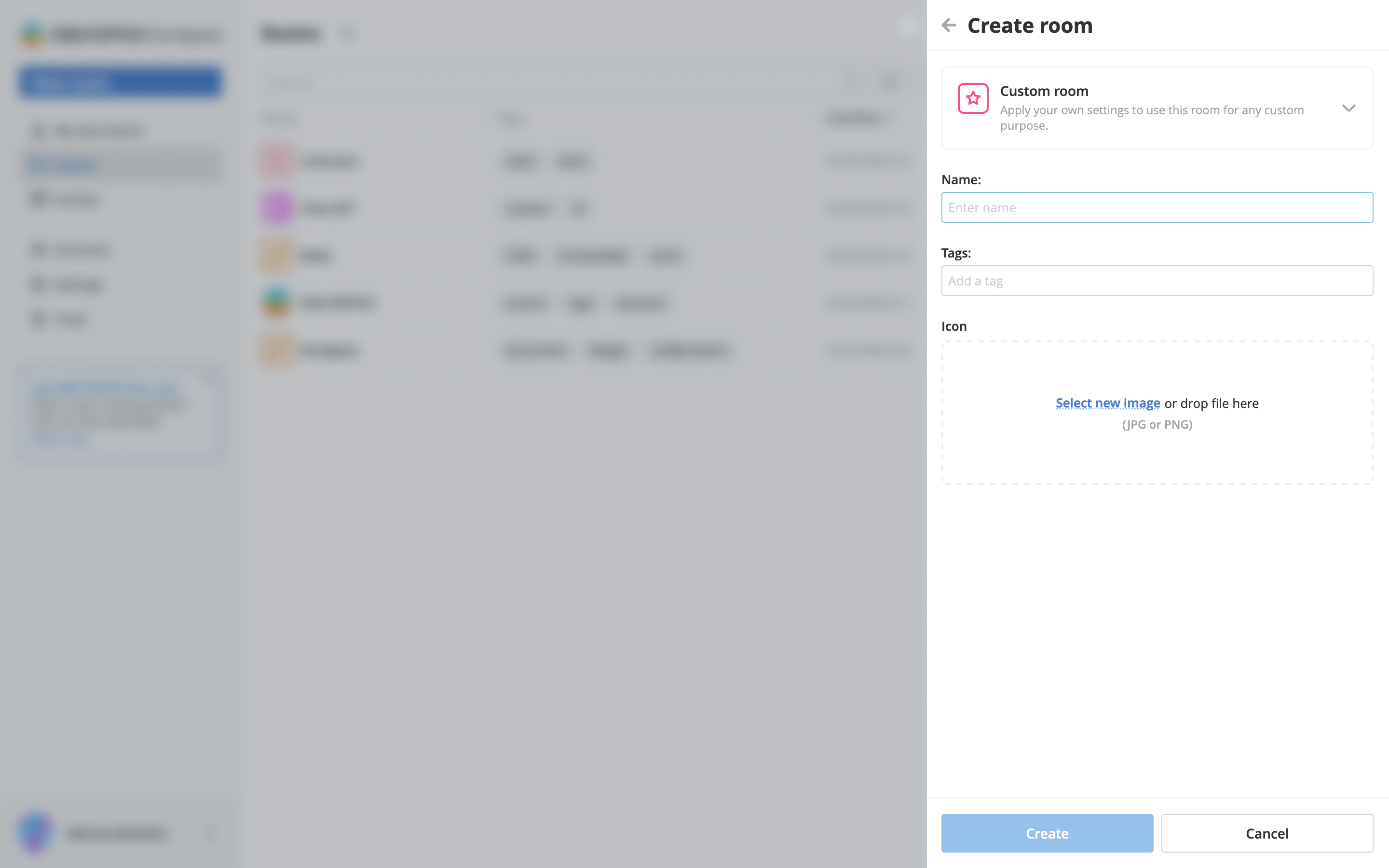 ONLYOFFICE DocSpace screenshot: ONLYOFFICE DocSpace room creation