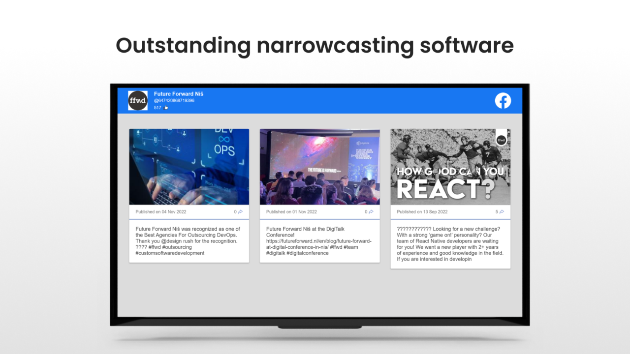 Castit Digital Signage Software screenshot: Outstanding narrowcasting software