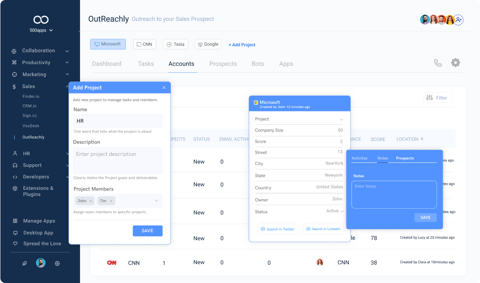 OutReachly screenshot: Account-Customization