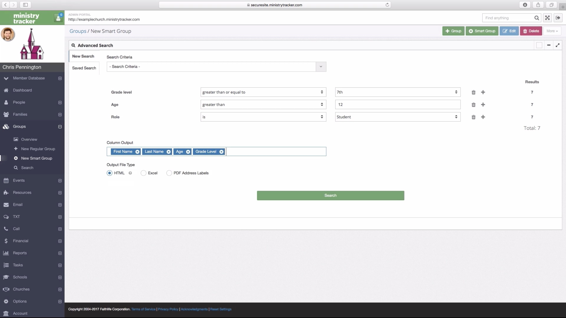 Create a Smart Group that dynamically updates as new people join your church
