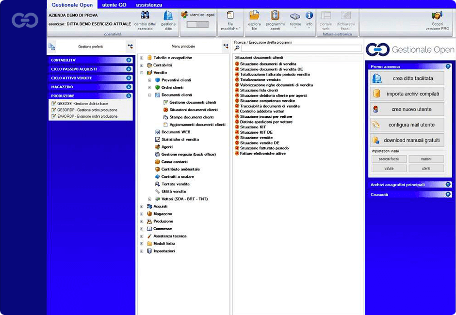 Gestionale Open screenshot: Gestionale Open overview