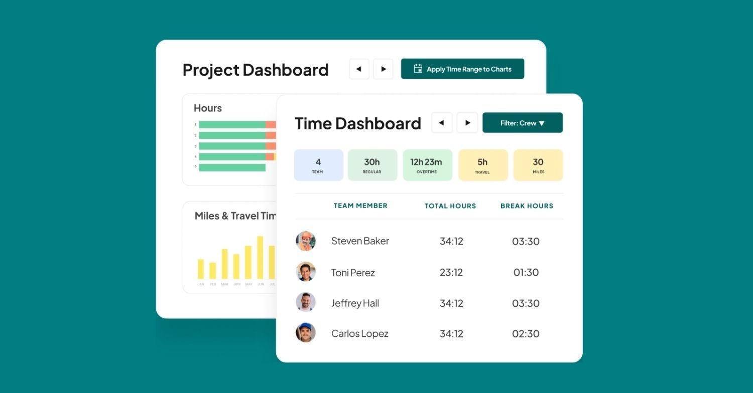 Workyard Software - Easily exportable time cards and project data.