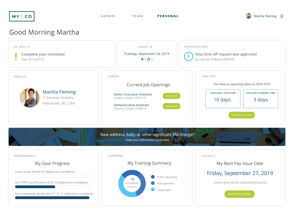 Workzoom Employee Dashboard
