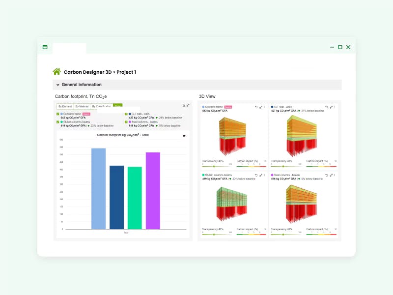 One Click LCA Software - One Click LCA carbon designer