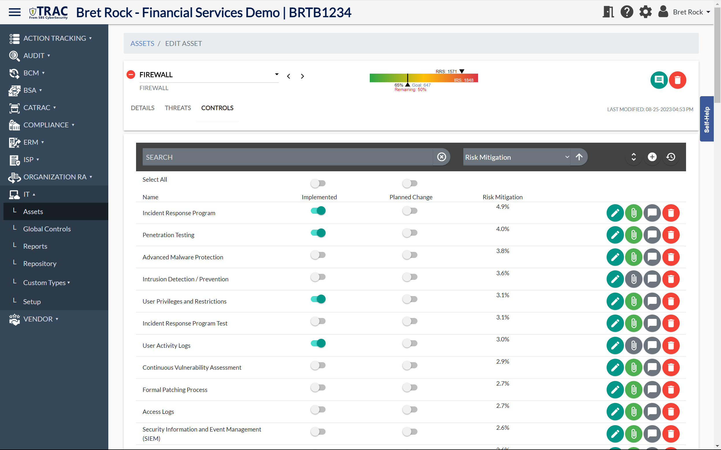 TRAC Software - IT Risk Assessment Controls