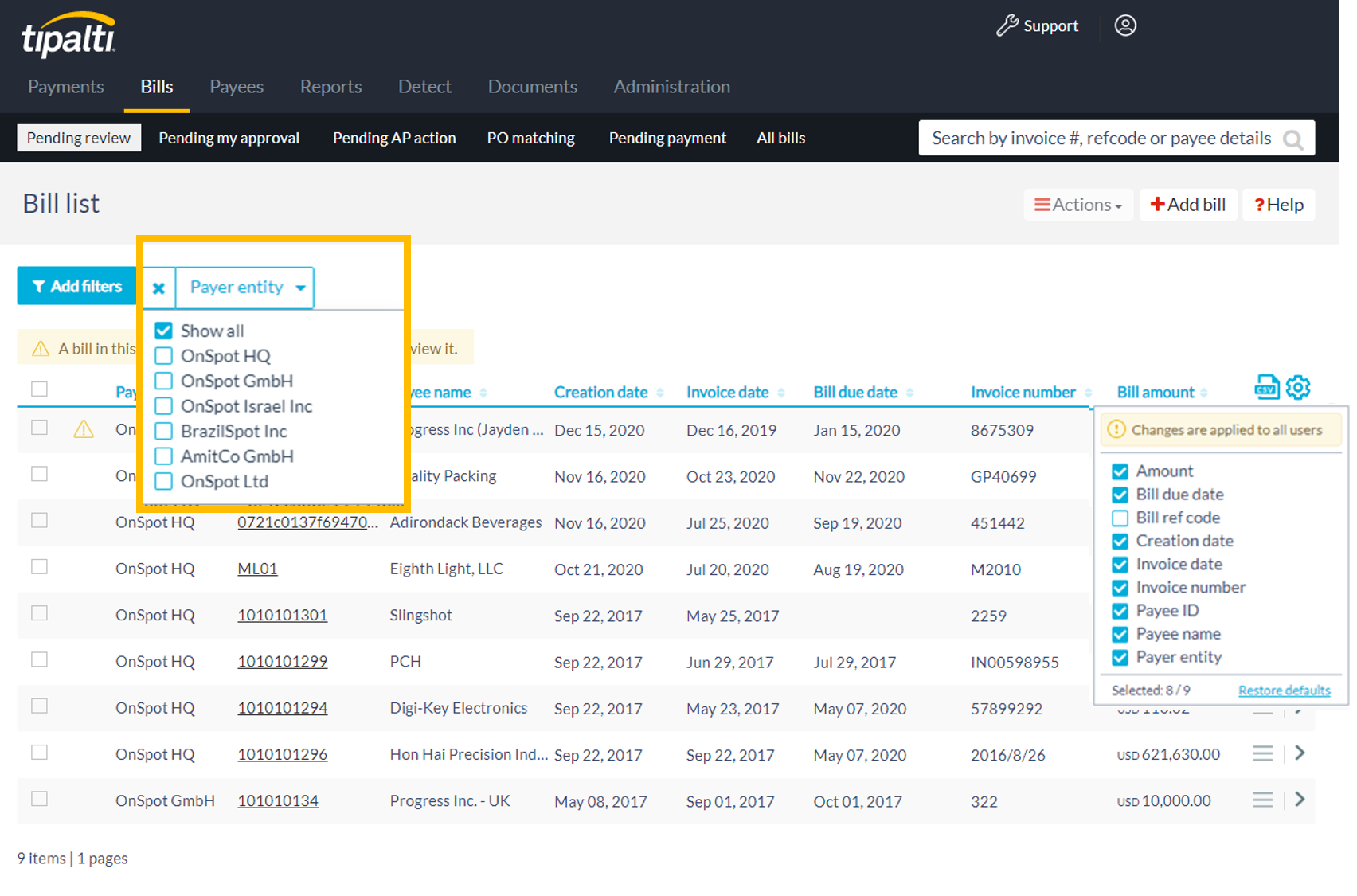 Tipalti Software - Tipalti’s Multi-Entity capability enables payers to manage a large number of entities within the same instance of Tipalti, enabling centralized controls and financial reporting.