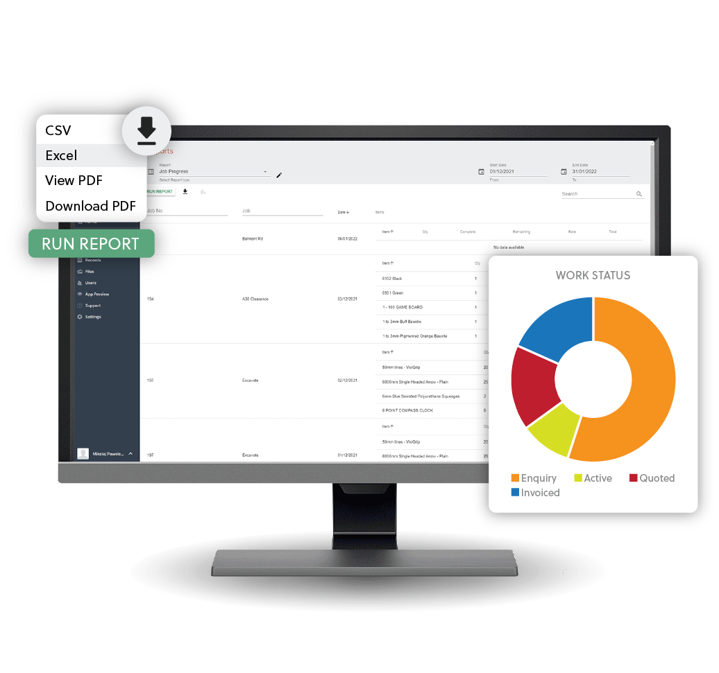 Re-flow Software - Generate reports from form and job data, then export that data out in your preferred format: CSV, Excel or PDF.
