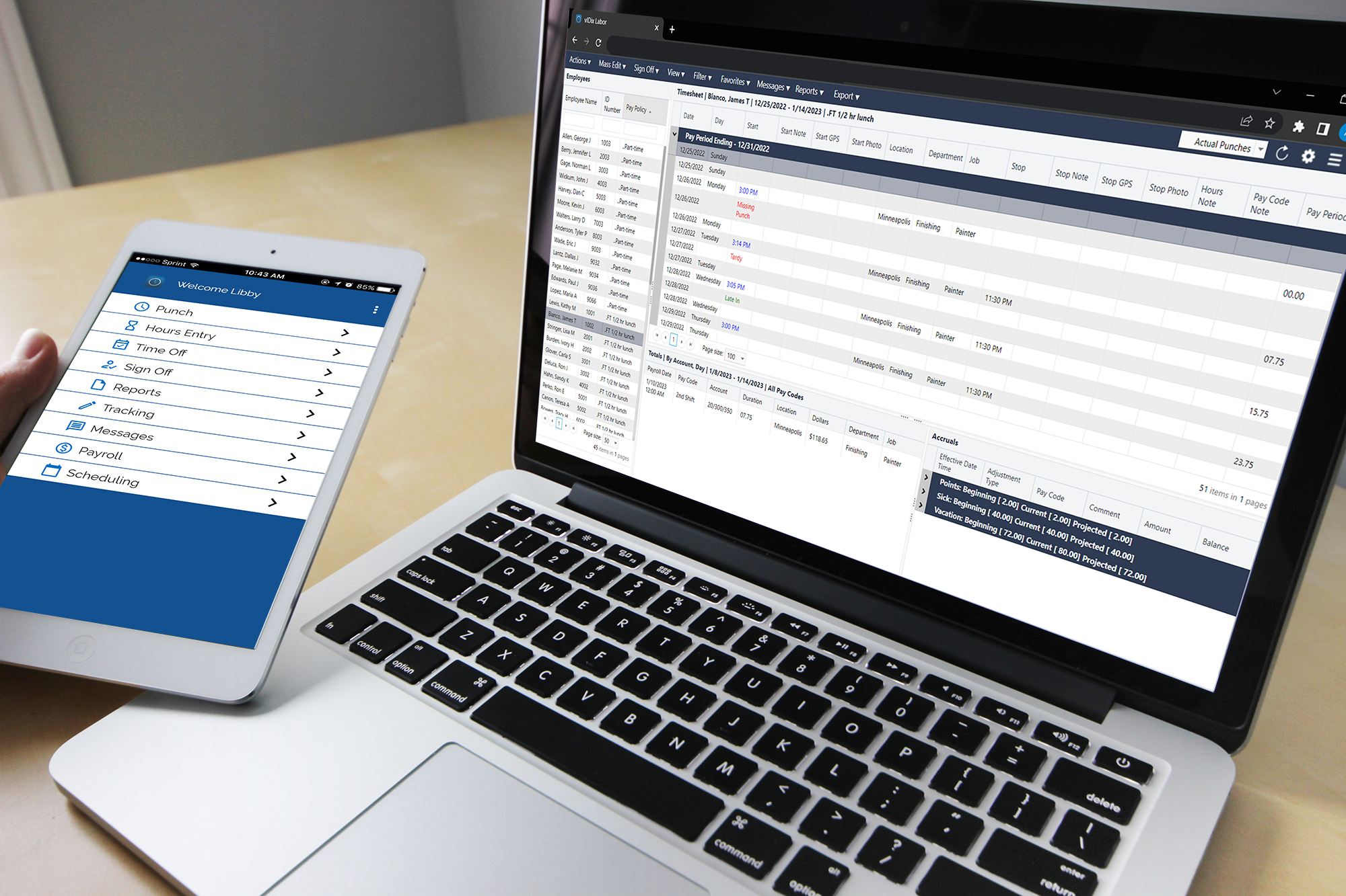 vIDix LABOR screenshot: Software and Employee Self Service App