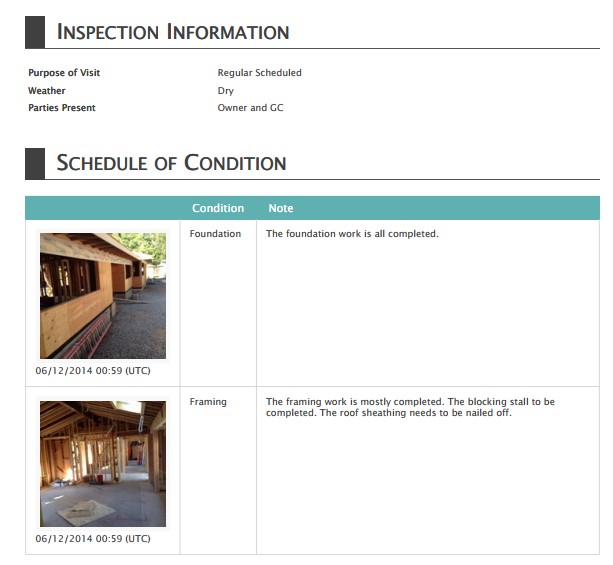 Enter inspection summary information for an overview at the beginning of the report.