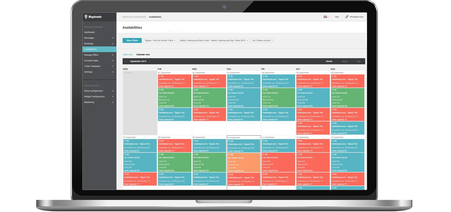 Regiondo Pro comes with calendar integration