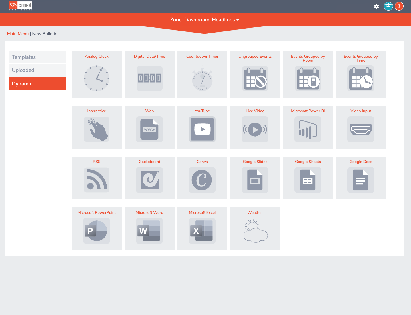 Carousel Software - Drive revenue, productivity and safety with PowerBI and GeckoBoard. Integrate your chosen calendar feed, YouTube videos or choose templates from Canvas and Google Slides to create content and seamlessly incorporate into Carousel. Be ready in an emergency.