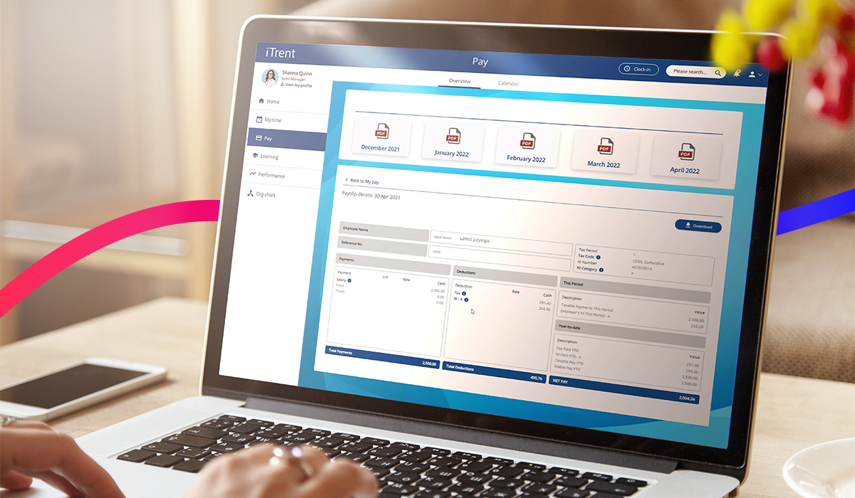 iTrent screenshot: iTrent payslip details