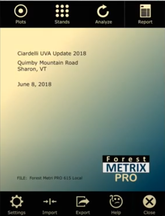 Forest Metrix Pro - home page