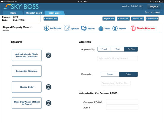 The SkyBoss app for iOS and compatible with iPad devices puts field support features and system access in the hands of technicians