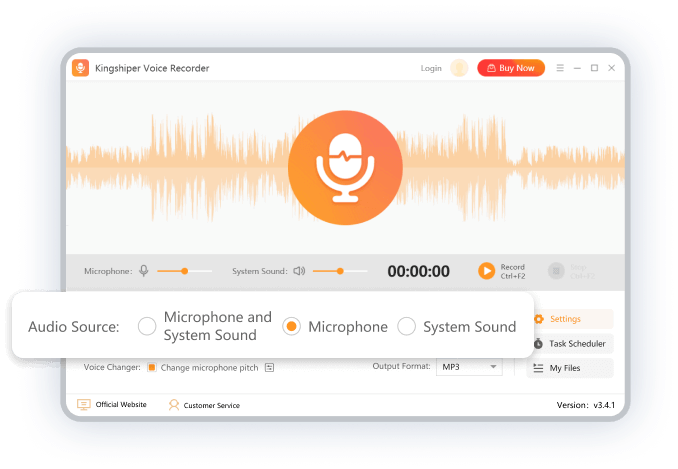 Kingshiper Voice Recorder Software - Kingshiper Voice Recorder source selection