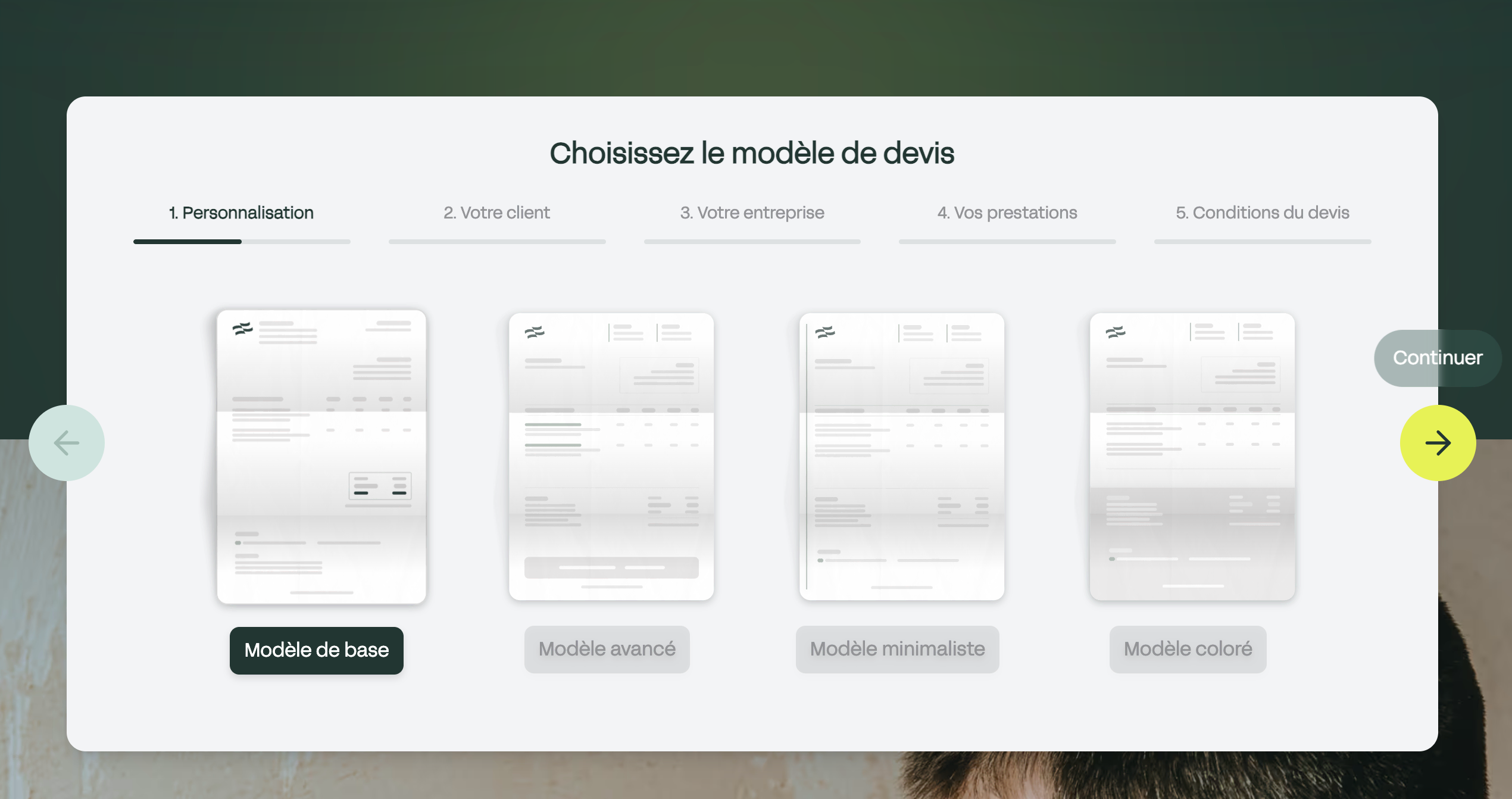 Mon devis facile screenshot: Mon devis facile online quote creation module