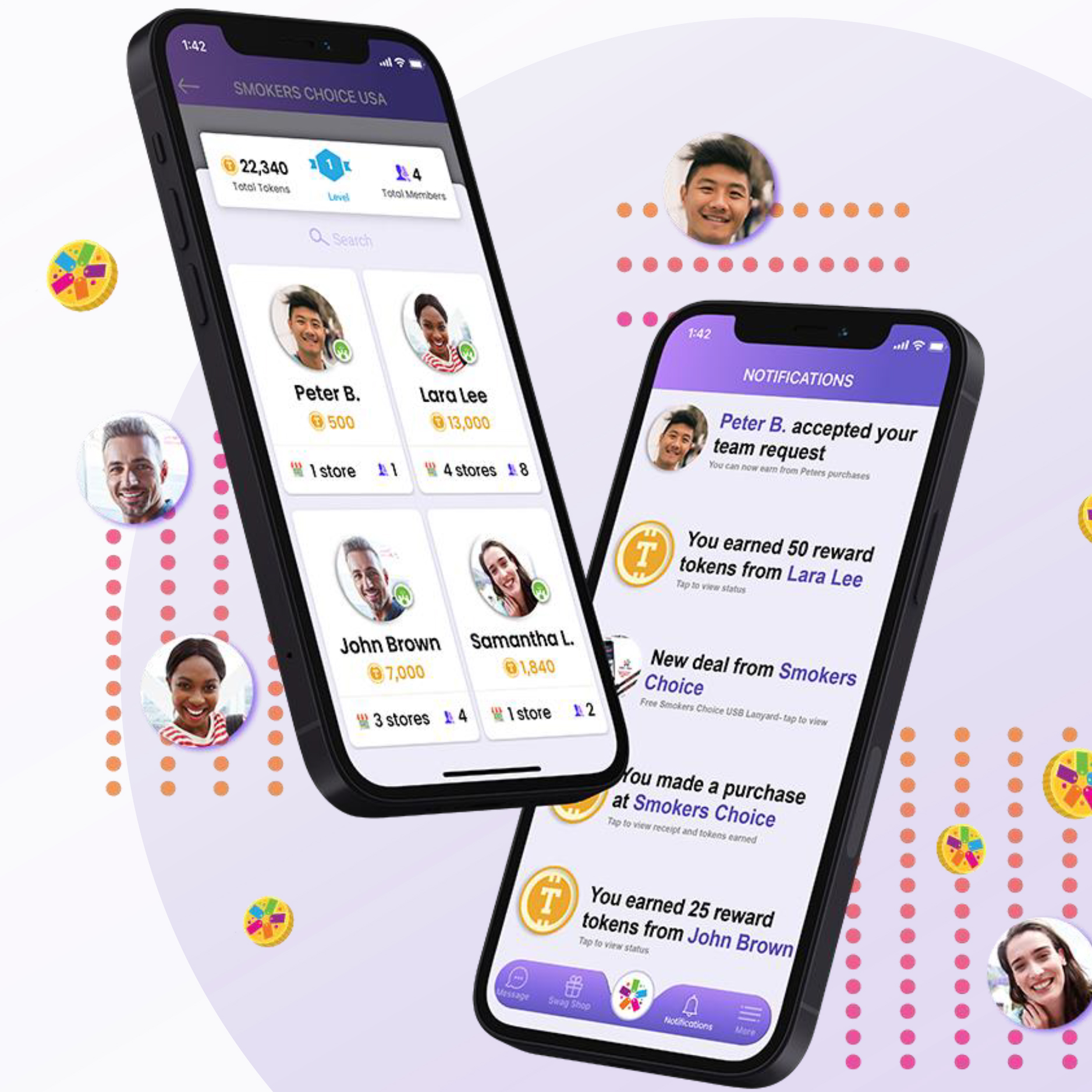 Loyal-n-Save screenshot: Loyal-n-Save mobile app travels anywhere, and is available on the Apple App Store and Google Play Store. Give your customers the flexibility to enjoy exclusive discounts for loyal customers.