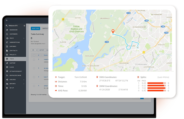 FSM Software screenshot: FSM Software location tracking