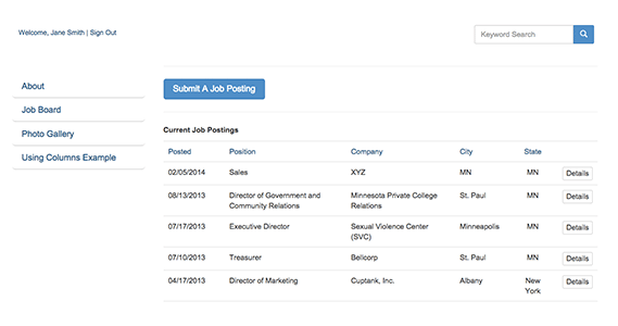 Offer job board postings, allowing members to post for free or at a discount rate